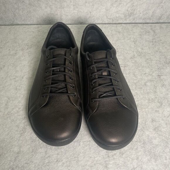 Birchbury Bramfords Mens Pebbled Black Lace Leather Minimalist Shoes Size US 12 - Picture 1 of 11
